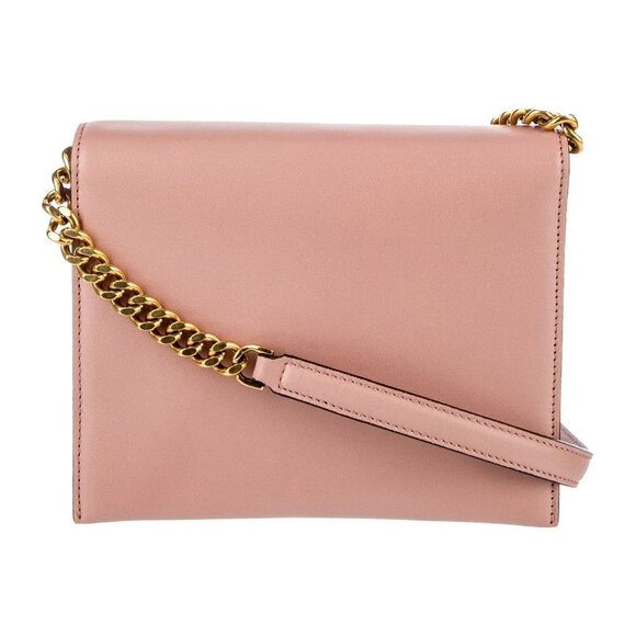 New SALVATORE FERRAGAMO Gancini Square Trifolio Flap Leather Shoulder Handbag - Picture 5 of 7